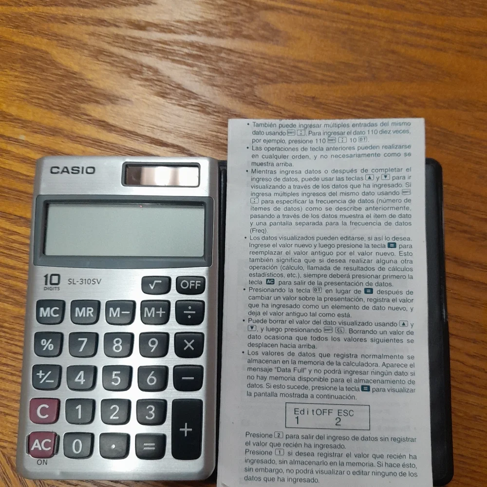 Casio SL-300SV Basic Silver/Black Pocket Calculator Size:OS